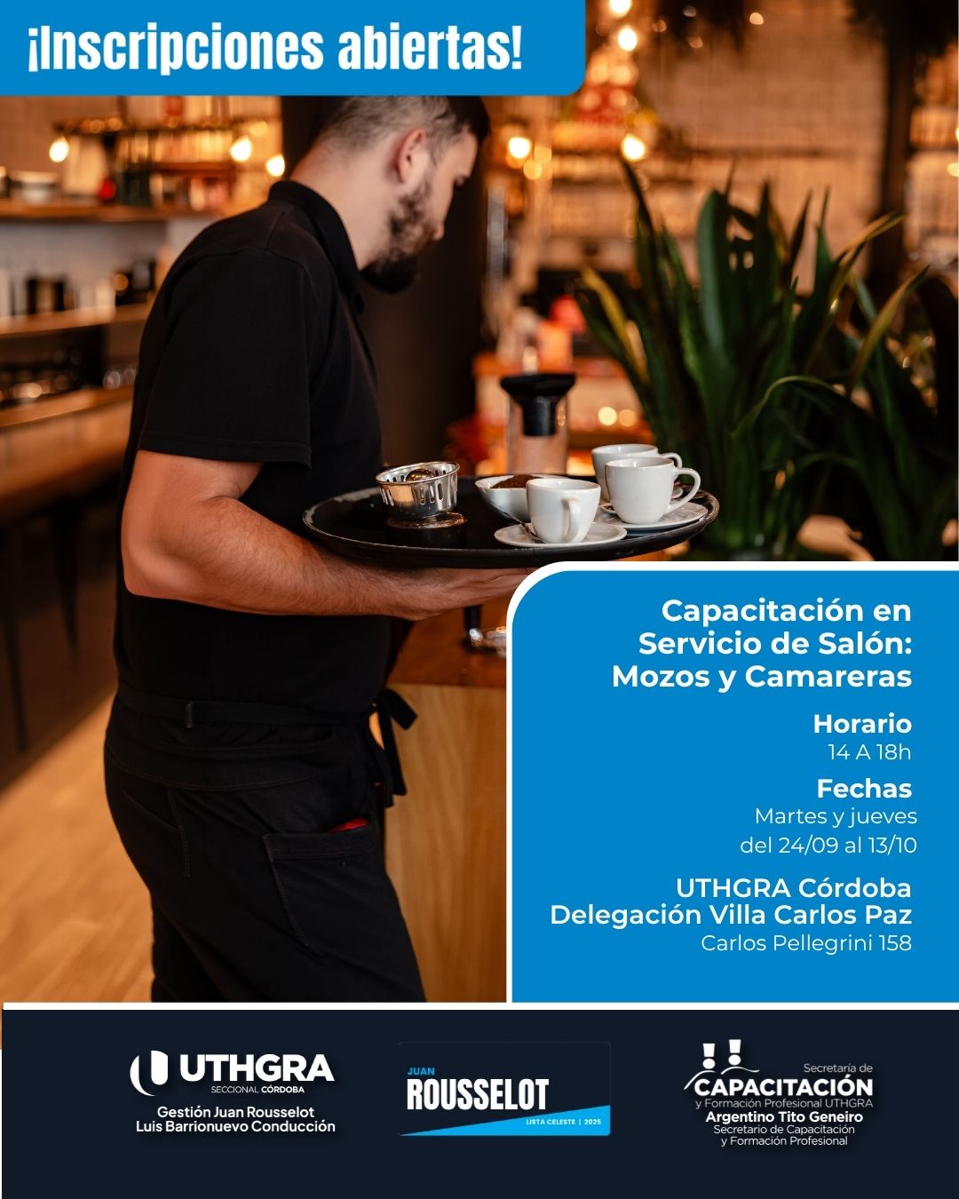 Nueva Capacitación en Servicio de Salón: Capacitación en Servicio de Salón en Villa Carlos Paz